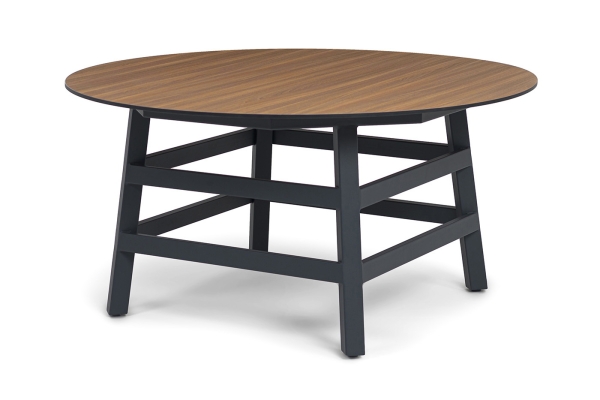 "Рио" стол из HPL круглый Ø160см, H75, цвет столешницы "дуб"