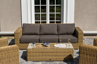 "Боно" лаунж-зона из искусственного ротанга, цвет соломенный  "Боно" лаунж-зона из искусственного ротанга, цвет соломенный