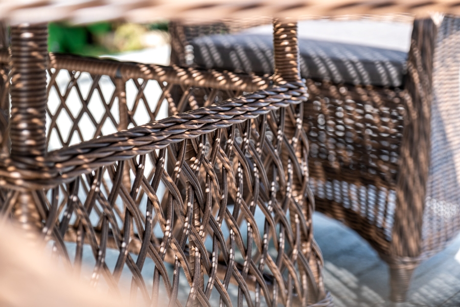 Эспрессо плетеный круглый стол, диаметр 150 см, цвет коричневый - фото 8