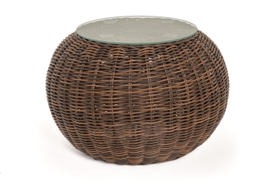 "Барселона" кофейный столик из искусственного ротанга, цвет коричневый