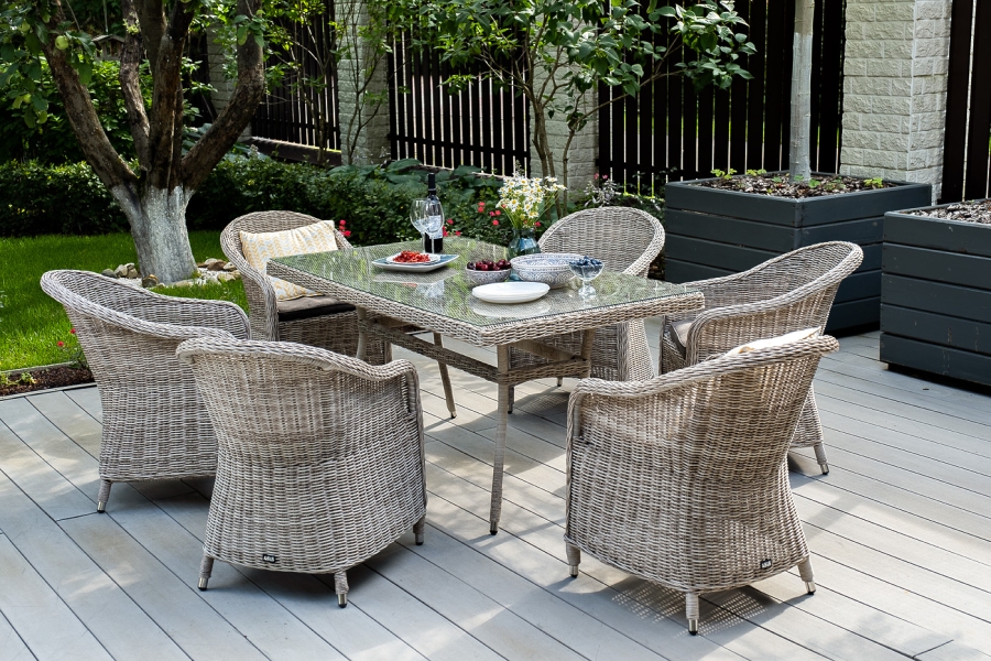 Равенна плетеное кресло из искусственного ротанга, цвет бежевый - фото 8