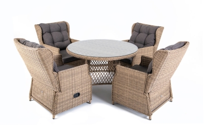 "Лацио" обеденная группа из искусственного ротанга, цвет соломенный