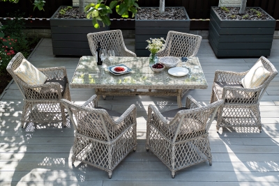 "Латте" обеденная группа плетеная, цвет бежевый