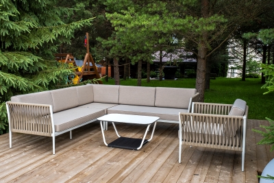 "Касабланка" модульная лаунж-зона из роупа (веревки), каркас из алюминия