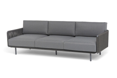 "Джелло" лаунж-зона 5-местная плетеная из роупа (веревки), каркас алюминиевый темно-серый, роуп темно-серый