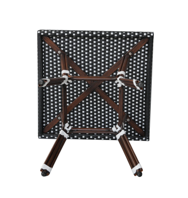 "Кабри" обеденная группа плетеная на 4 персоны, цвет черно-белый