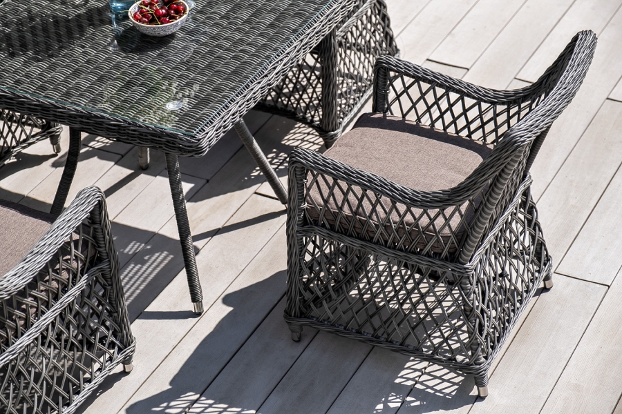 Айриш обеденная группа плетеная на 4 персоны, цвет графит - фото 6