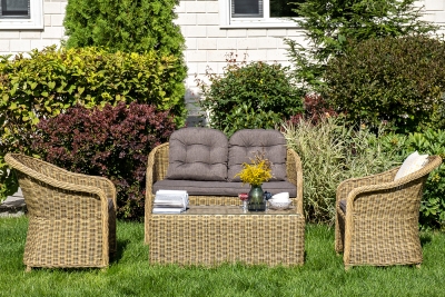 "Равенна" лаунж-зона из искусственного ротанга, цвет соломенный "Равенна" лаунж-зона из искусственного ротанга, цвет соломенный