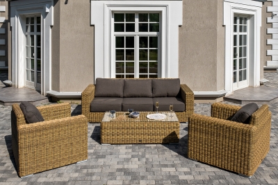 "Боно" лаунж-зона из искусственного ротанга, цвет соломенный  "Боно" лаунж-зона из искусственного ротанга, цвет соломенный