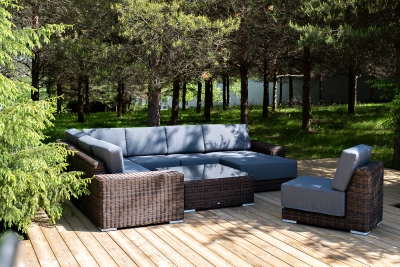 "Капри" трансформирующаяся лаунж-зона из искусственного ротанга, цвет коричневый "Капри" трансформирующаяся лаунж-зона из искусственного ротанга, цвет коричневый