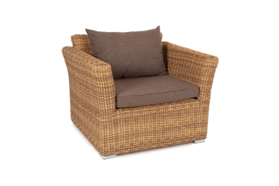 "Капучино" кресло из искусственного ротанга, цвет соломенный