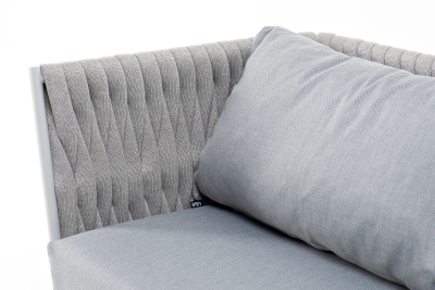 "Монако" диван 2-местный плетеный из роупа, каркас алюминий светло-серый (RAL7035) муар, роуп светло-серый 40 мм, ткань светло-серая "Монако" диван 2-местный плетеный из роупа, каркас алюминий светло-серый (RAL7035) муар, роуп светло-серый 40 мм, ткань светло-серая