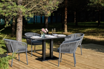 "Каффе Дабл" обеденная группа на 4 персоны, цвет "серый гранит" "Каффе Дабл" обеденная группа на 4 персоны, цвет "серый гранит"
