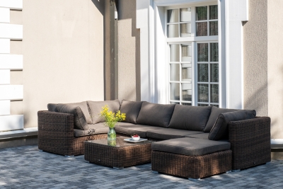 "Лунго" трансформирующаяся лаунж-зона из искусственного ротанга, цвет коричневый "Лунго" трансформирующаяся лаунж-зона из искусственного ротанга, цвет коричневый