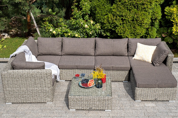 Лунго журнальный столик плетеный (гиацинт), цвет серый - фото 7