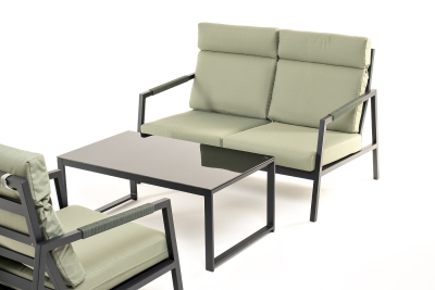 "Лилия" лаунж-зона 4-местная из алюминия, цвет серо-зеленый "Лилия" лаунж-зона 4-местная из алюминия, цвет серо-зеленый