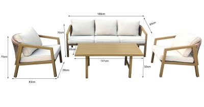 "Детройт" лаунж-зона из искусственного ротанга, цвет бежевый (К)