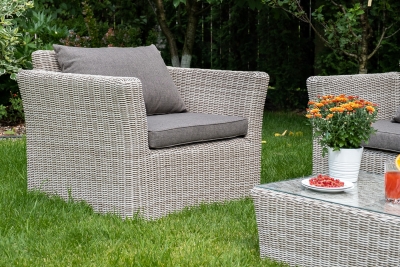 "Капучино" кресло из искусственного ротанга, цвет бежевый