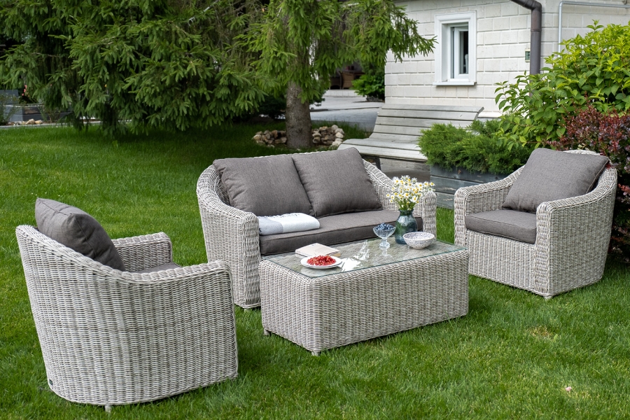 Кон Панна лаунж-зона из искусственного ротанга, цвет бежевый - фото 15