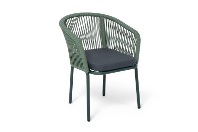 "Марсель" стул плетеный из роупа, каркас алюминий RAL6036 муар, роуп зеленый (4204) круглый tex, ткань темно-серая 027 "Марсель" стул плетеный из роупа, каркас алюминий RAL6036 муар, роуп зеленый (4204) круглый tex, ткань темно-серая 027