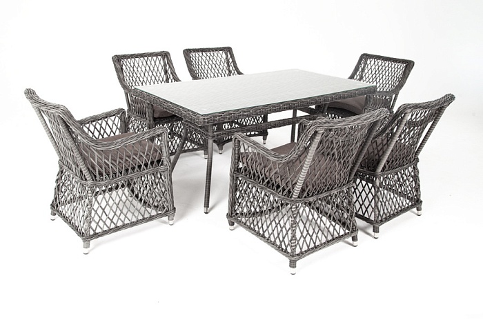 Латте обеденная группа плетеная, цвет графит - фото 7