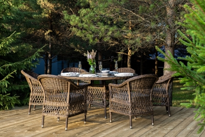 "Эспрессо–150 S" обеденная группа плетеная, цвет коричневый "Эспрессо–150 S" обеденная группа плетеная, цвет коричневый