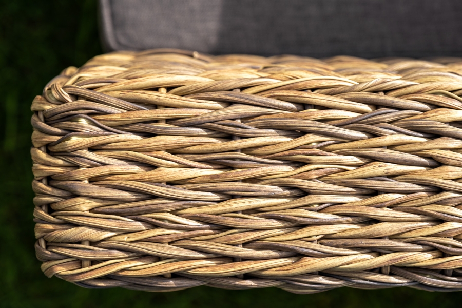 Капучино Сингл лаунж-зона из искусственного ротанга (гиацинт), цвет соломенный - фото 7