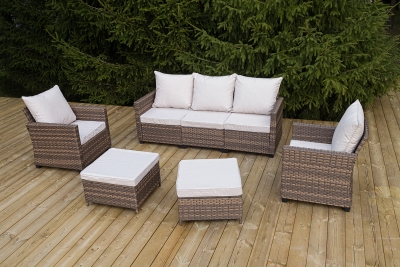 "Бостон" лаунж-зона из искусственного ротанга, цвет коричневый