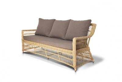 "Гранд Латте" диван трехместный из искусственного ротанга, цвет соломенный "Гранд Латте" диван трехместный из искусственного ротанга, цвет соломенный