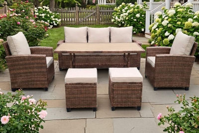 "Мэдисон" обеденная группа из искусственного ротанга, цвет коричневый (К)