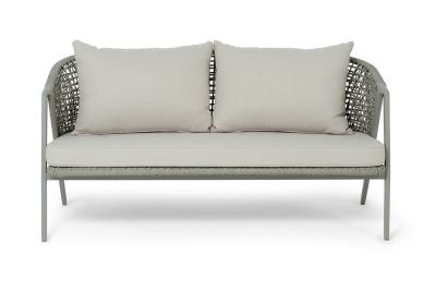 "Амстердам" диван из искусственного ротанга двухместный, цвет серый