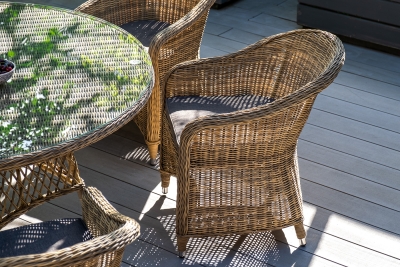 "Эспрессо–150 R" обеденная группа плетеная, цвет соломенный