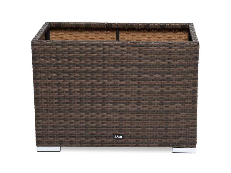 Лунго кашпо для цветов большое плетеное из искусственного ротанга, цвет коричневый - фото 2