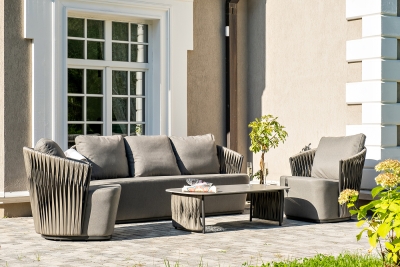 "Флоренция" лаунж-зона из искусственного ротанга, цвет графит