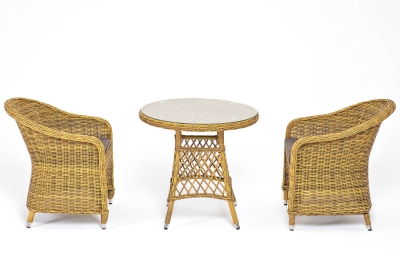 "Эспрессо-80 R" обеденная группа плетеная, цвет соломенный