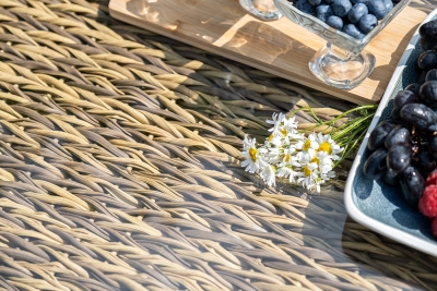 "Кальяри" журнальный столик из искусственного ротанга (гиацинт), цвет соломенный "Кальяри" журнальный столик из искусственного ротанга (гиацинт), цвет соломенный