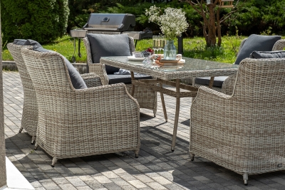 "Неаполь" обеденная группа плетеная из искусственного ротанга, цвет бежевый
