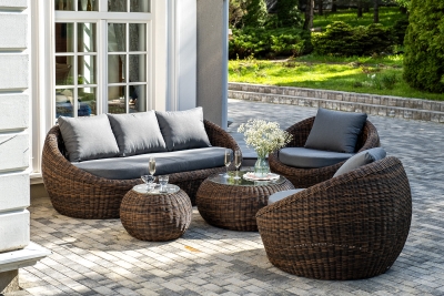 "Барселона" лаунж-зона из искусственного ротанга, цвет коричневый