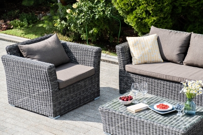 "Капучино" лаунж-зона из искусственного ротанга, цвет графит "Капучино" лаунж-зона из искусственного ротанга, цвет графит