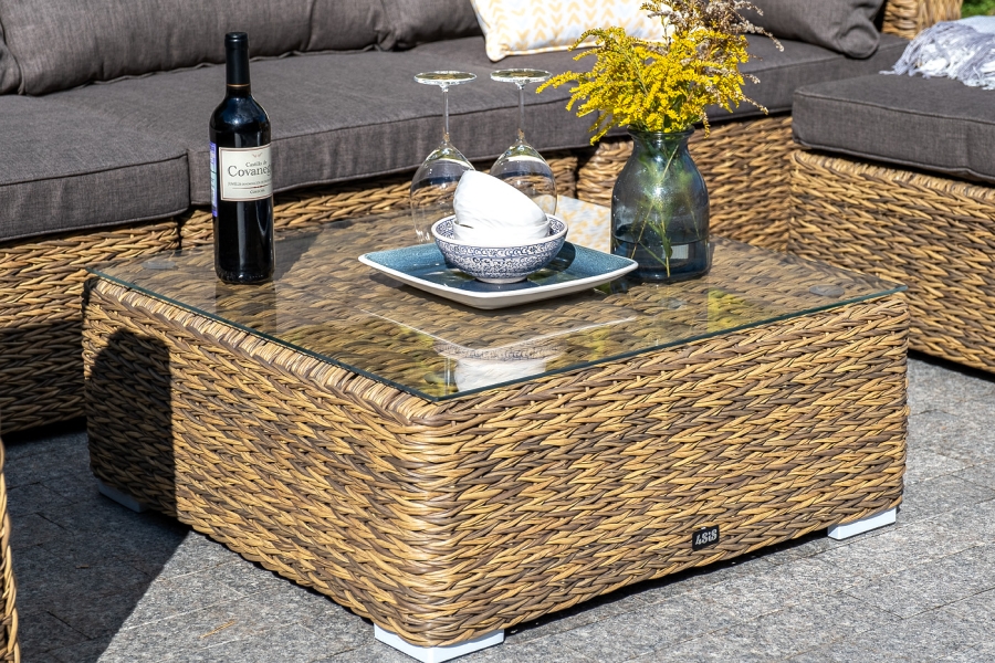 Лунго журнальный столик плетеный (гиацинт), цвет соломенный - фото 6