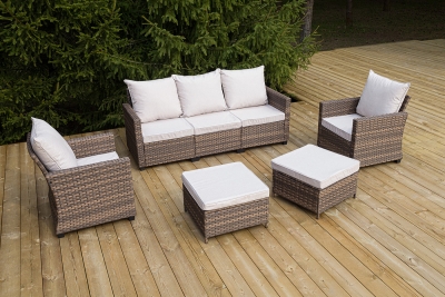 "Бостон" лаунж-зона из искусственного ротанга, цвет коричневый (К)