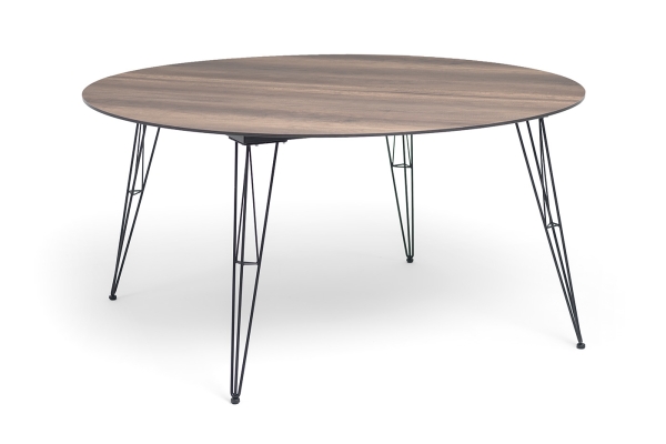 "Руссо" обеденный  круглый стол диаметр 160 см, столешница HPL, цвет дуб, подстолье