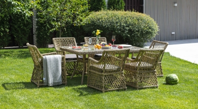 "Латте" обеденная группа плетеная, цвет соломенный "Латте" обеденная группа плетеная, цвет соломенный