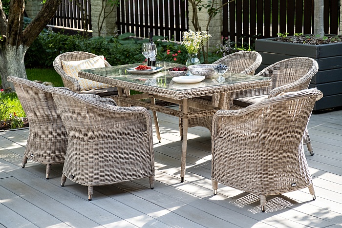 Равенна плетеное кресло из искусственного ротанга, цвет бежевый - фото 10