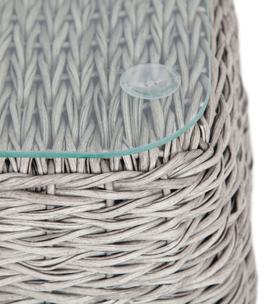 Кальяри кофейный столик из искусственного ротанга (гиацинт), цвет серый - фото 3