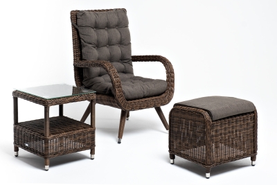 "Толедо" лаунж-зона из искусственного ротанга, цвет коричневый