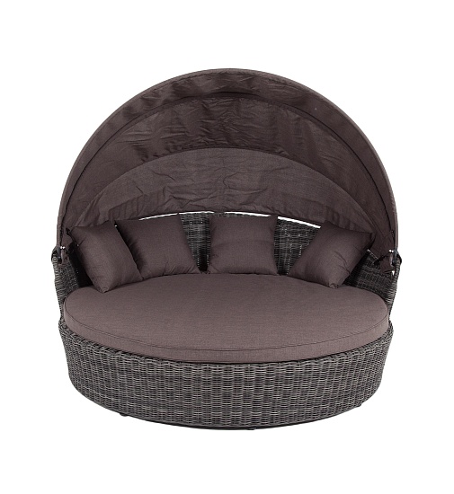 Стильяно плетеная кровать круглая, цвет графит - фото 3