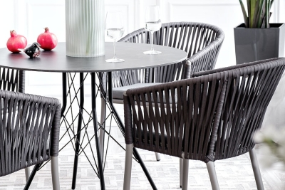 "Конте" интерьерный стол из HPL круглый Ø90см, цвет "серый гранит"