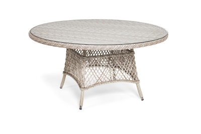 "Эспрессо" плетеный круглый стол, диаметр 150 см, цвет бежевый