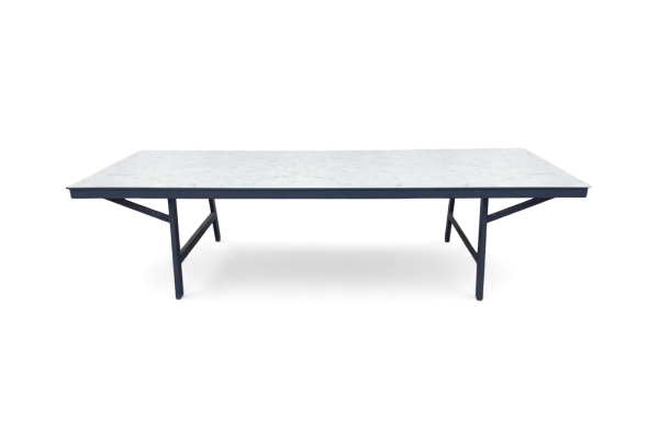 "Рио" стол из HPL 290х100см, цвет столешницы "белый мрамор"